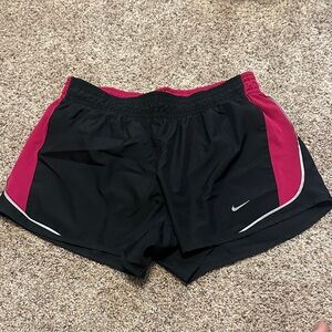 Women's Black and Pink NikeAthletic Shorts